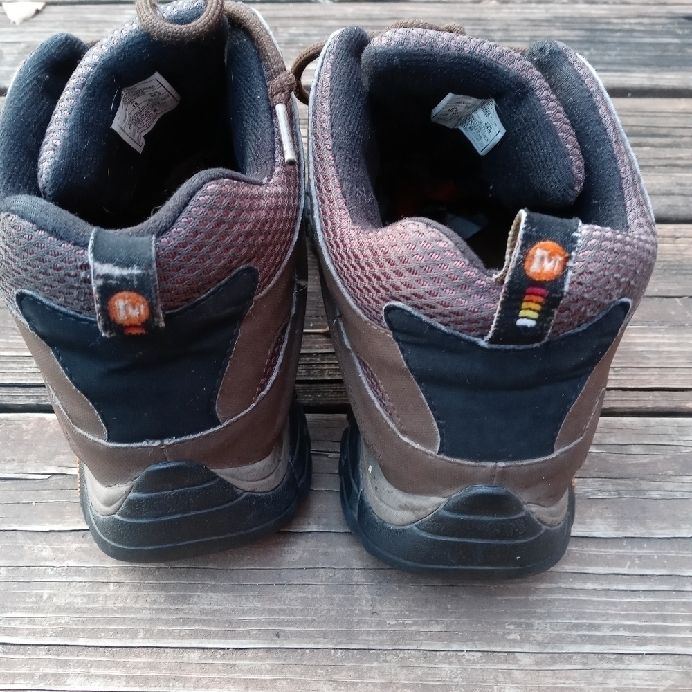 Merrell Men 10.5 Moab Mid Gore-Tex Dark Earth Hiking Trail Boots J87701 Get out - Picture 6 of 12